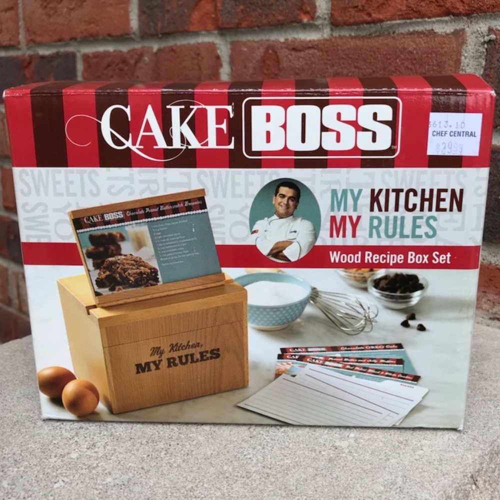 Cake Boss Wood Recipe Box Set